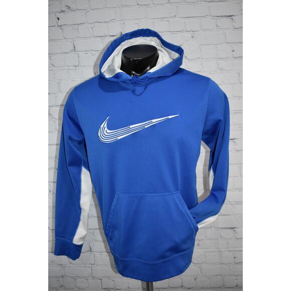 Nike Hoodie Pullover Mens Size Medium Therma-Fit Performance Blue Polyester - Picture 5 of 5